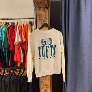 Vintage Tufts White Graphic Crewneck